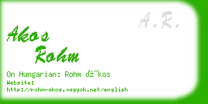 akos rohm business card